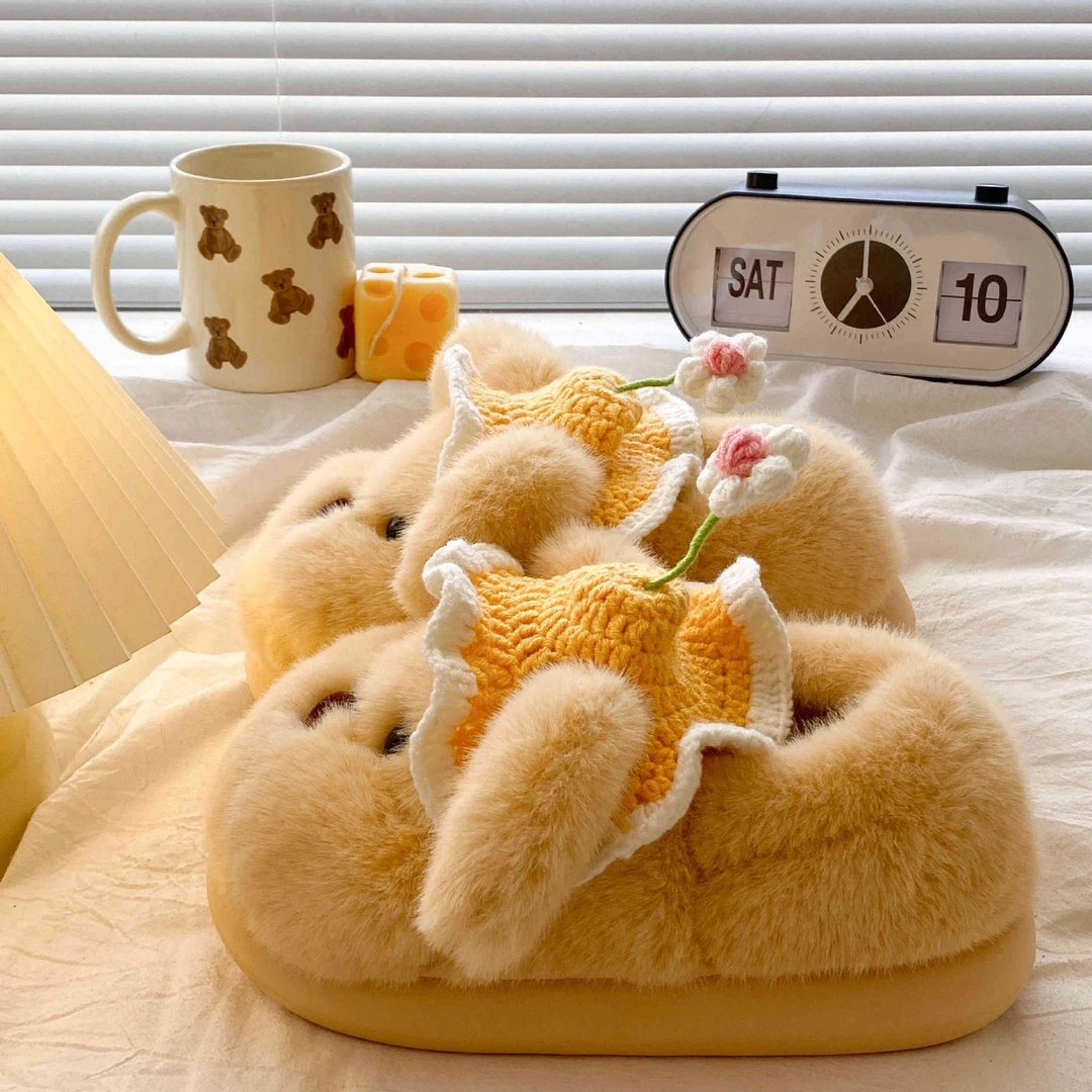 棉拖鞋女冬季加绒保暖居家室内防滑2025新款呆萌小狗包跟棉鞋外穿