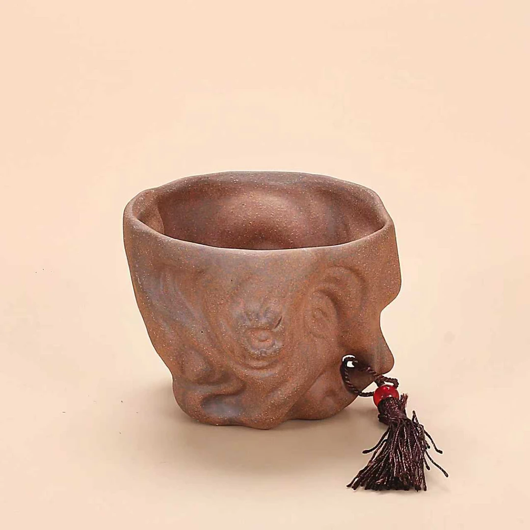 复古粗陶老岩泥树桩主人茶杯中式创意茶道家用功夫喝水品茗单杯