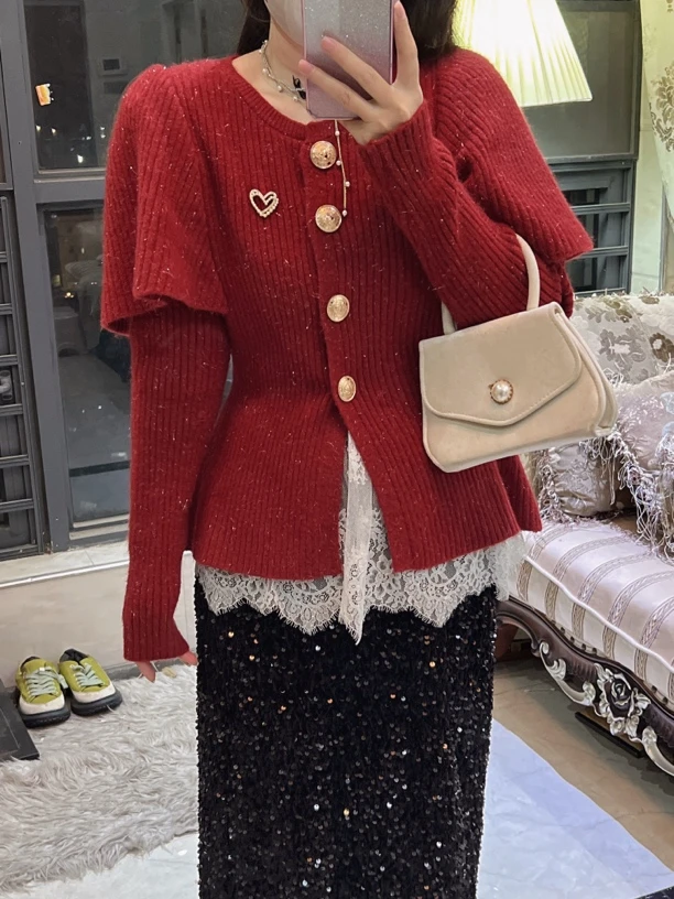 轻奢小香风斗篷毛衣女秋冬款高级感超好看针织衫外套