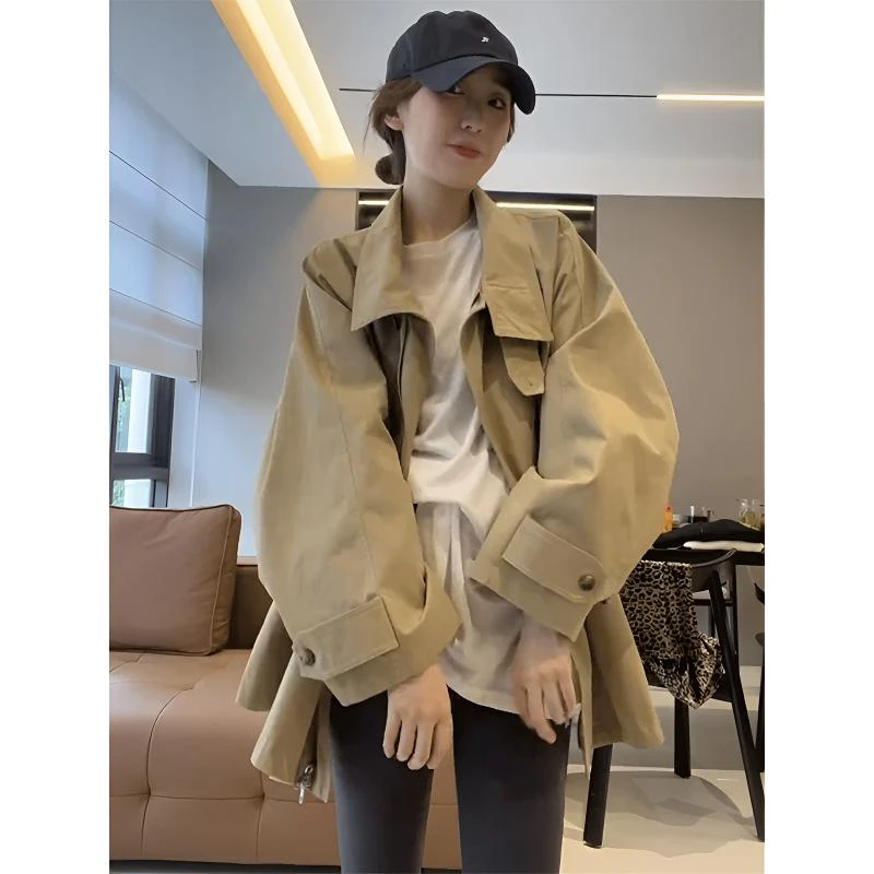 卡其色风衣外套女2025春秋新款小个子早秋休闲韩系高级感日系