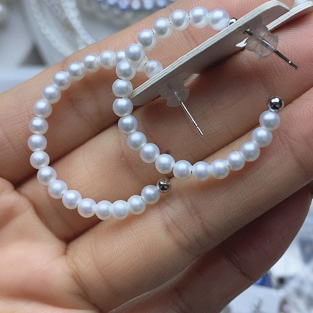 未镶嵌淡水珍珠耳钉