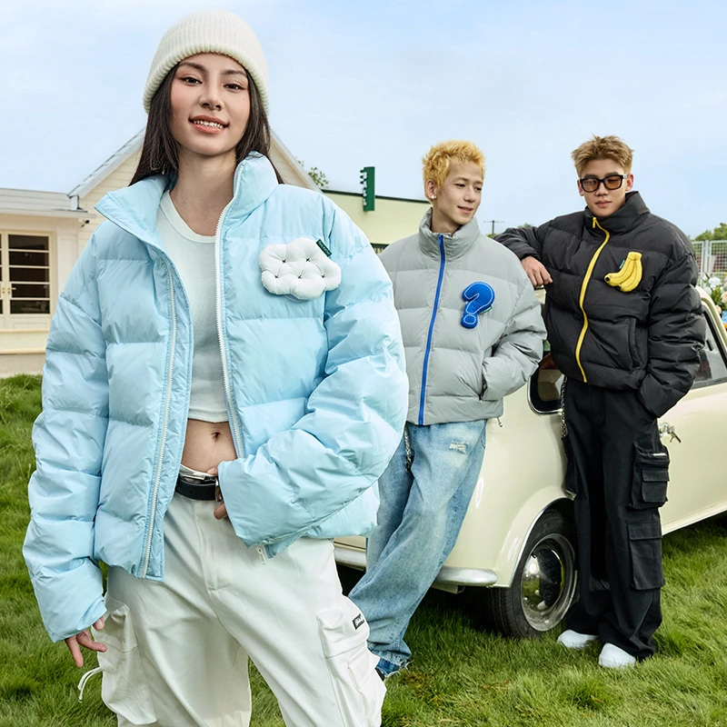 ACR 趣味魔术贴可拆卸挂件撞色拉链保暖羽绒服