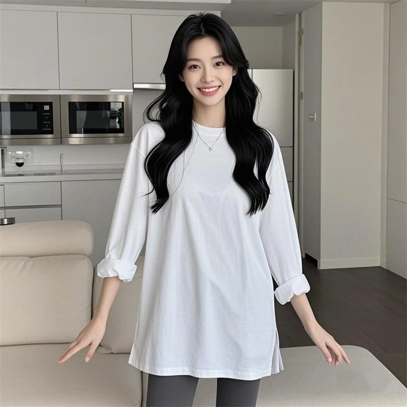 哺乳上衣服春秋款外出辣妈款白色洋气月子服装产后期外穿喂奶潮装