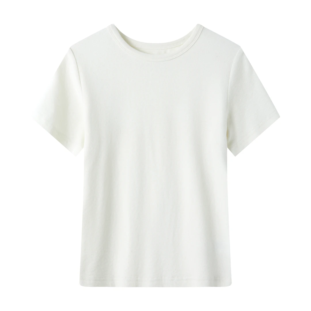 TT设计师【月下山茶】25新款人棉弹力舒适花纱简约款短袖TT190028