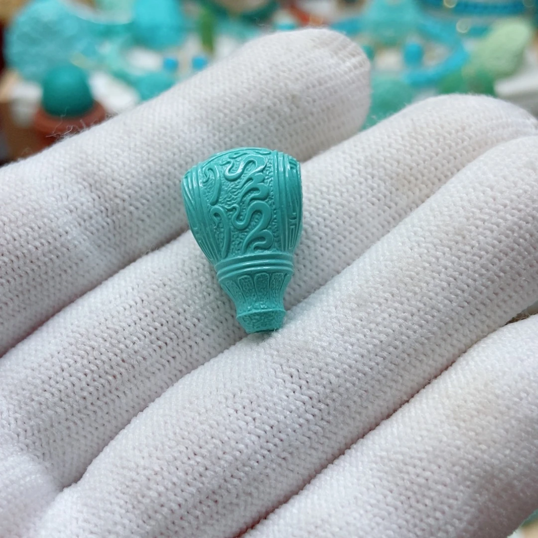 绿松石未镶嵌三通13.8mm