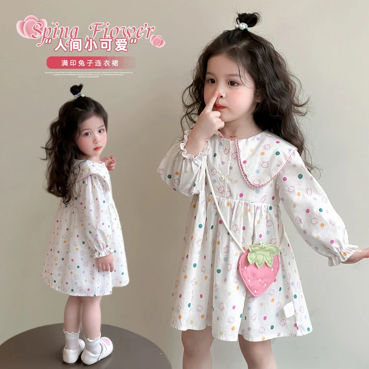 女童连衣裙春装2025新款洋气宝宝裙子一周岁礼服儿童公主裙春秋季