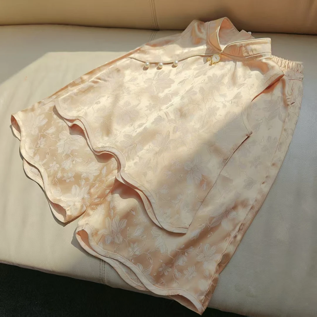 现货SC087女童夏季2025新款新中式国风套装