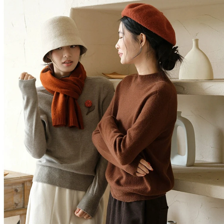 13800/歌～冬季100% 羊毛一线成衣工艺自由半高领羊毛衫