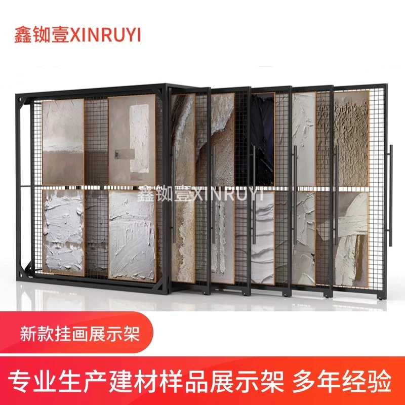 抽拉式挂画展架立式落地用于油画婚纱照等装饰画展示