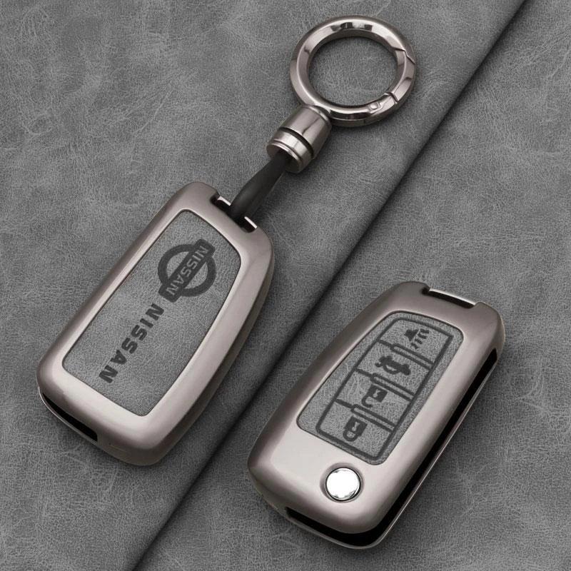 日产奇骏钥匙套天籁尼桑骐达途达楼兰新轩逸逍客车钥匙金属包壳扣