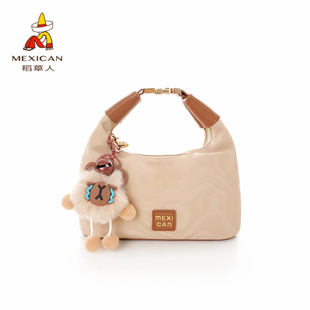 Mexican/稻草人2025秋季新款简约风水波纹路单肩斜挎腋下便当包