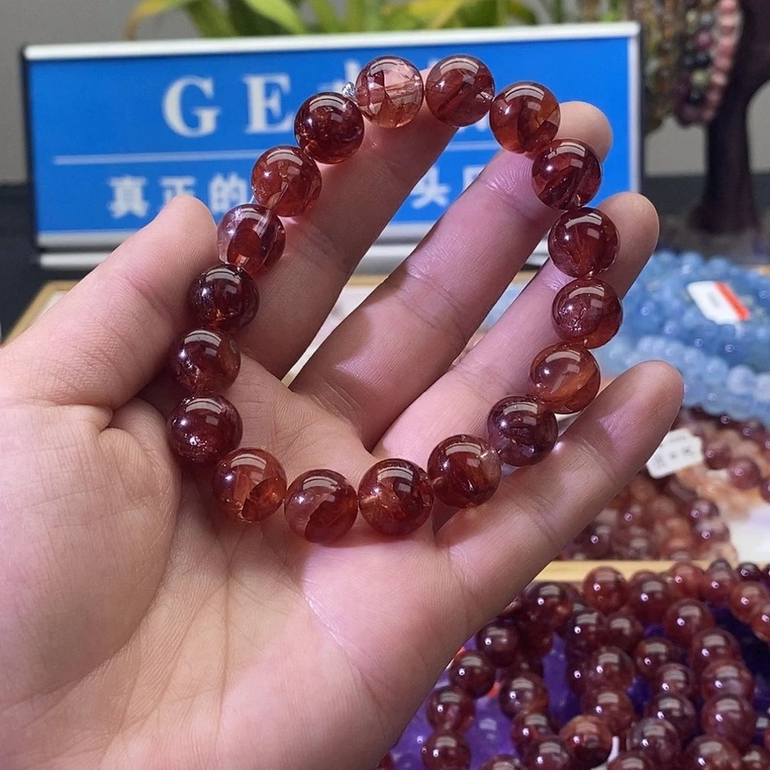 水晶手链未镶嵌红胶花11+
