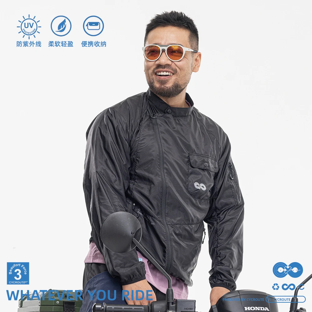 CYCLJS-j24轻薄防晒皮肤衣黑色男士网红款衣服防晒衣提新车