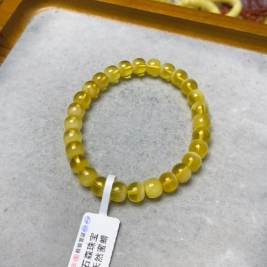 蜜蜡裸石未镶嵌手串