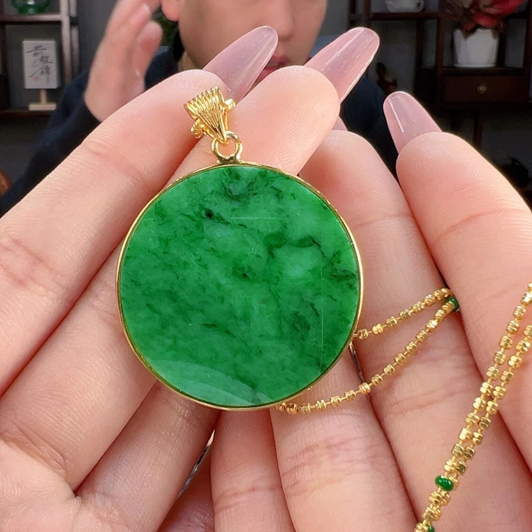 翡翠吊坠(赠链)银S925镶嵌吊坠15