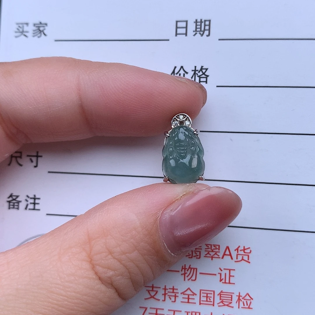 翡翠颈饰银S925镶嵌项链925