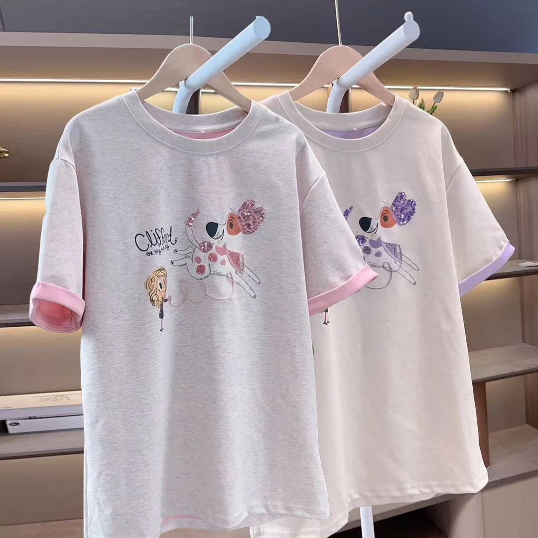 女童短袖T恤春装2025春夏新款亲子装百搭儿童打底衫上衣