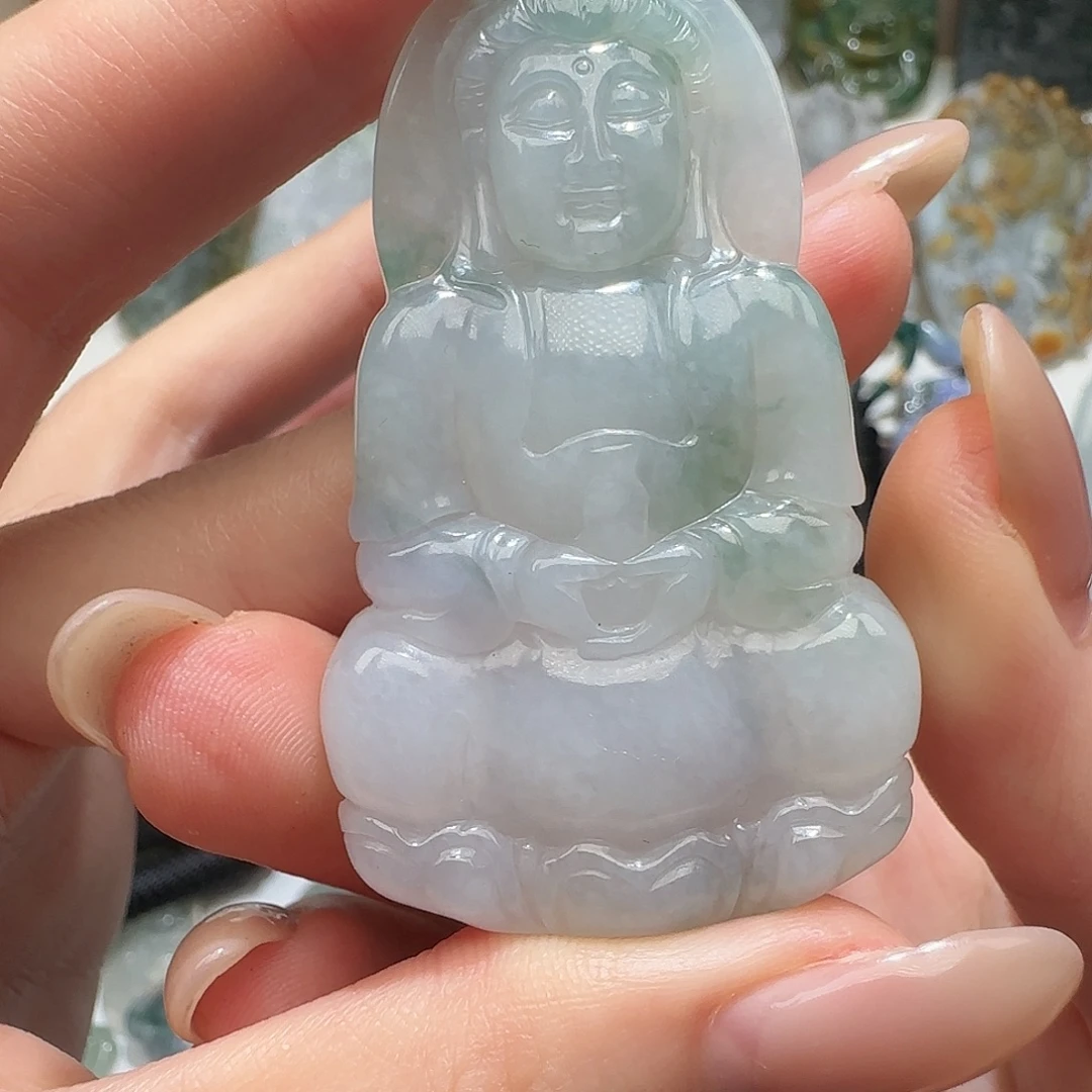 翡翠未镶嵌颈饰天然缅甸翡翠观音