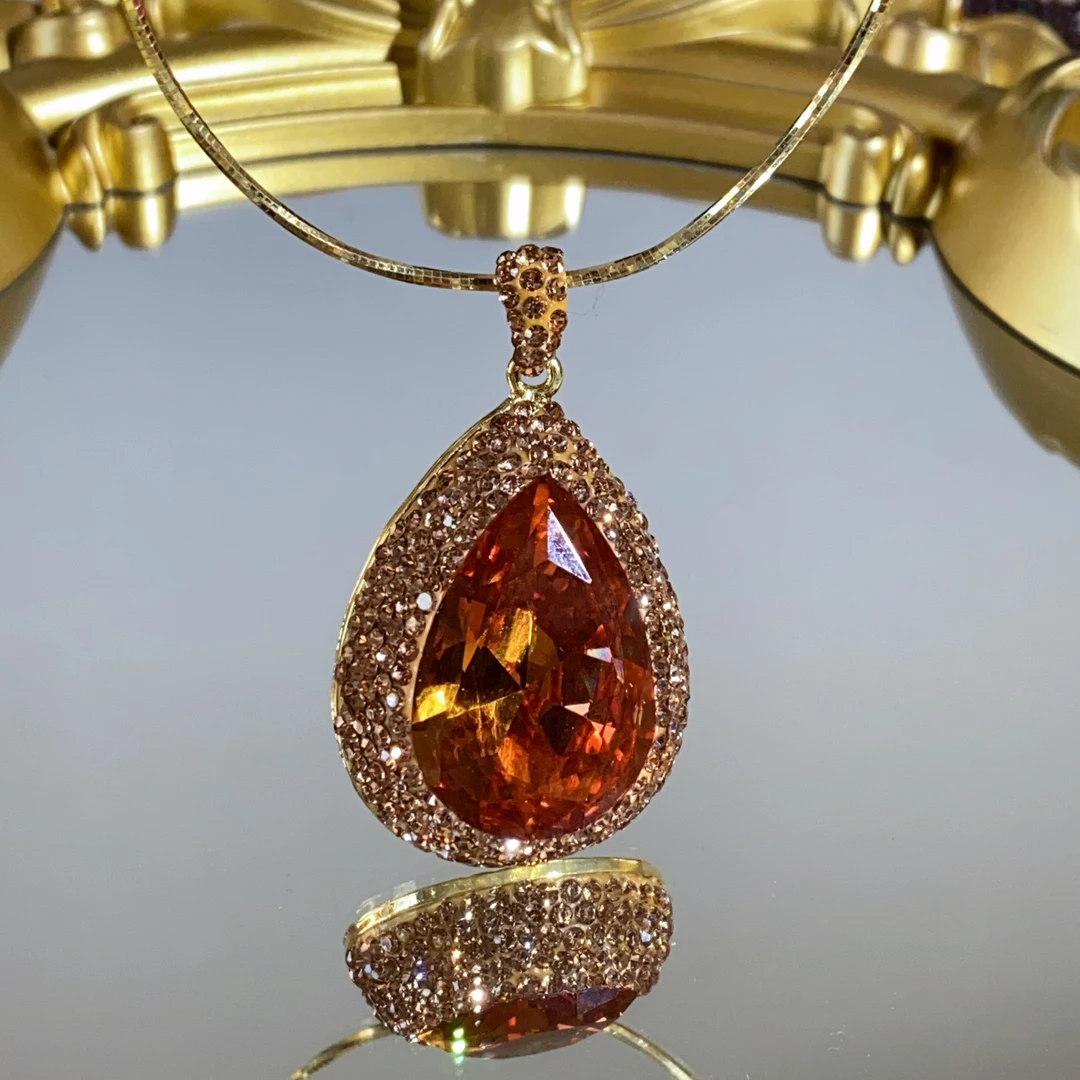 铜合金合成锆石吊坠 TTSD 土耳其苏丹石水滴百搭款吊坠2485