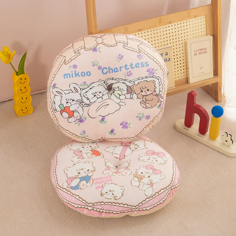 小奶猫可爱动物四季圆形椅子坐垫居家用儿童榻榻米地板垫子