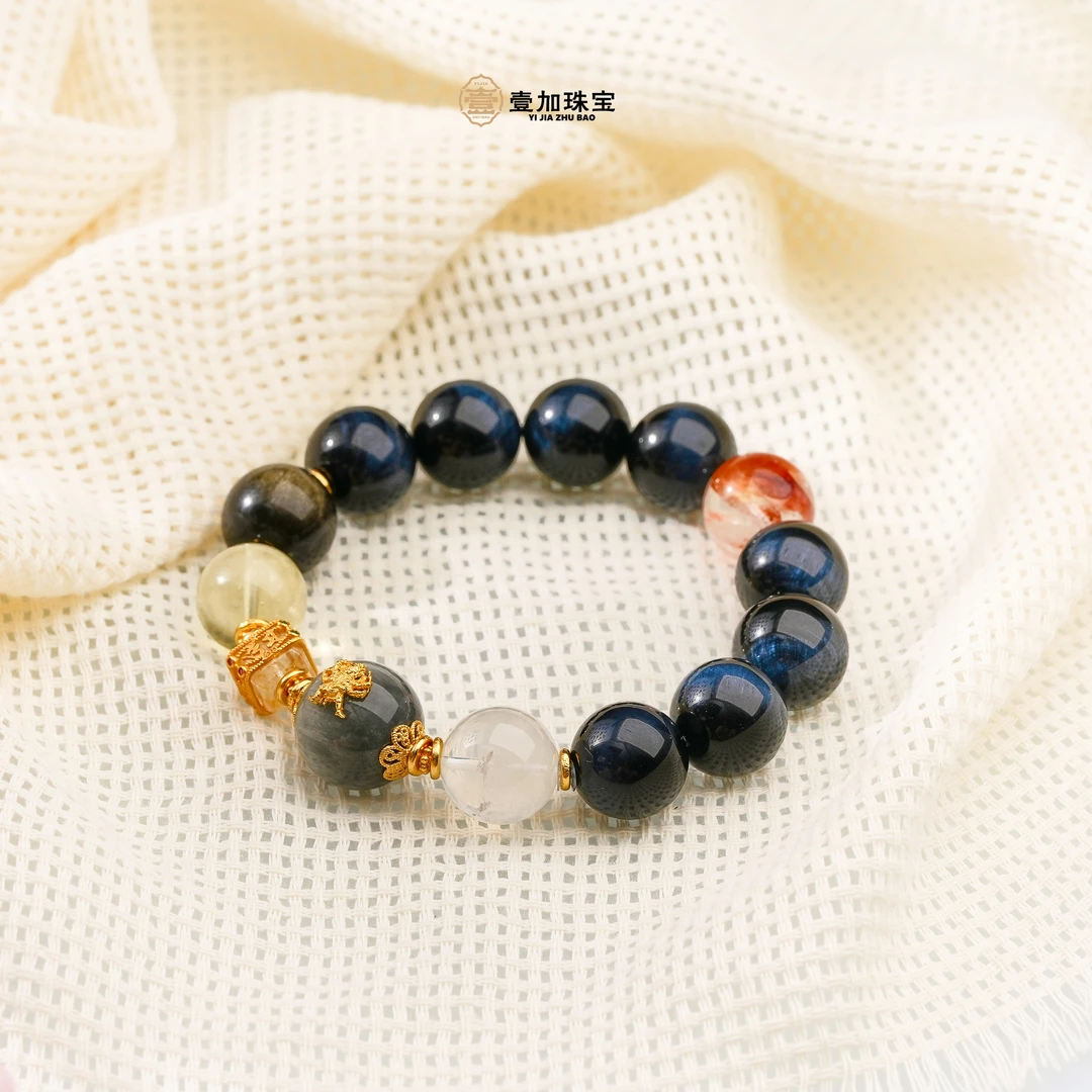 壹加师姐|手工设计打倒头头！蓝虎眼多宝手串多样性发一7680N