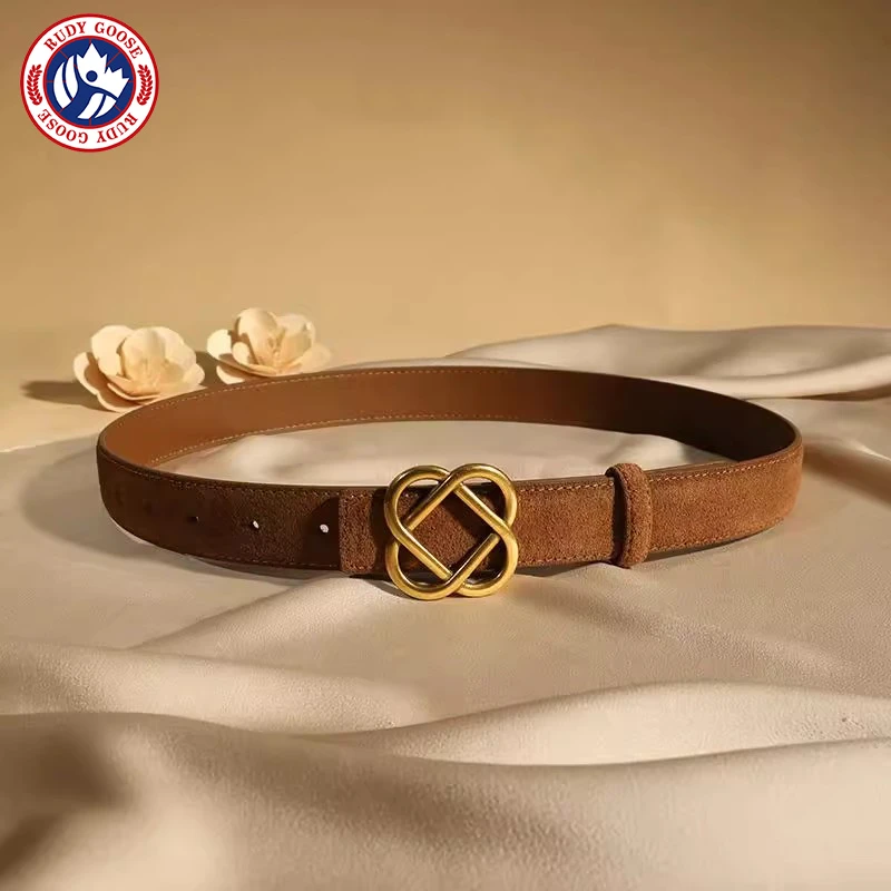 加拿大皮带女士真皮麂皮绒面牛皮百搭高级感配裙子大衣牛仔裤腰带