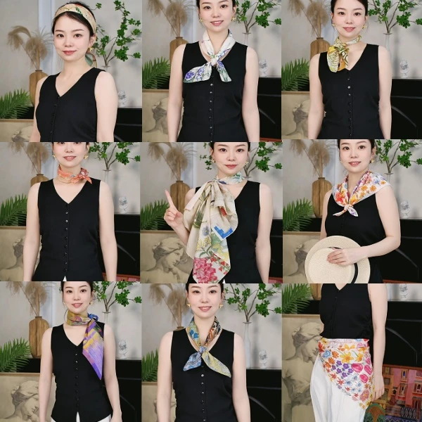 【中方巾】复古文艺桑蚕丝棉方巾轻奢小众典雅送礼好物