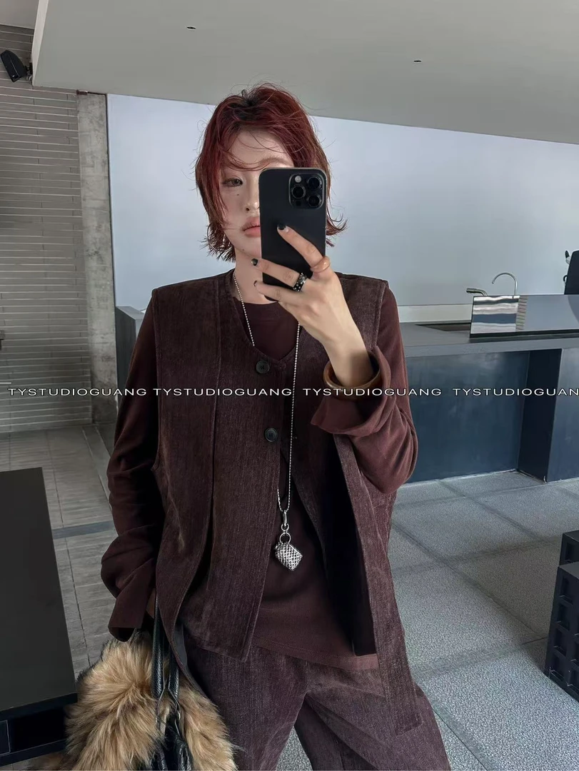 【宝贝家1】73691设计师款灯芯绒夹棉马甲apm高货