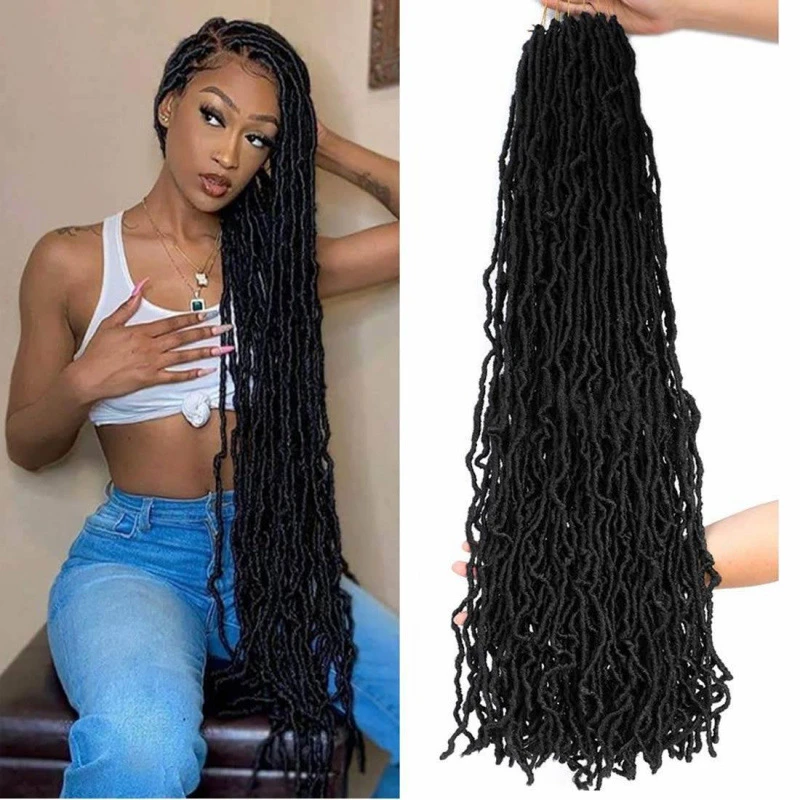 36Inch Nu Faux Locs Long Omber Wavy Locs Crochet Braids Hair