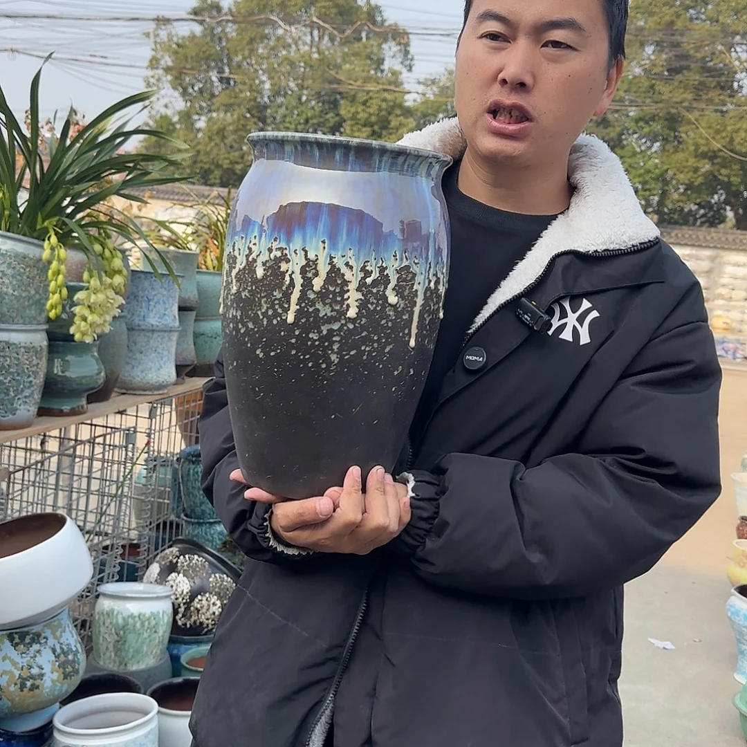 花盆紫砂王老板花盆1230-671高32口20