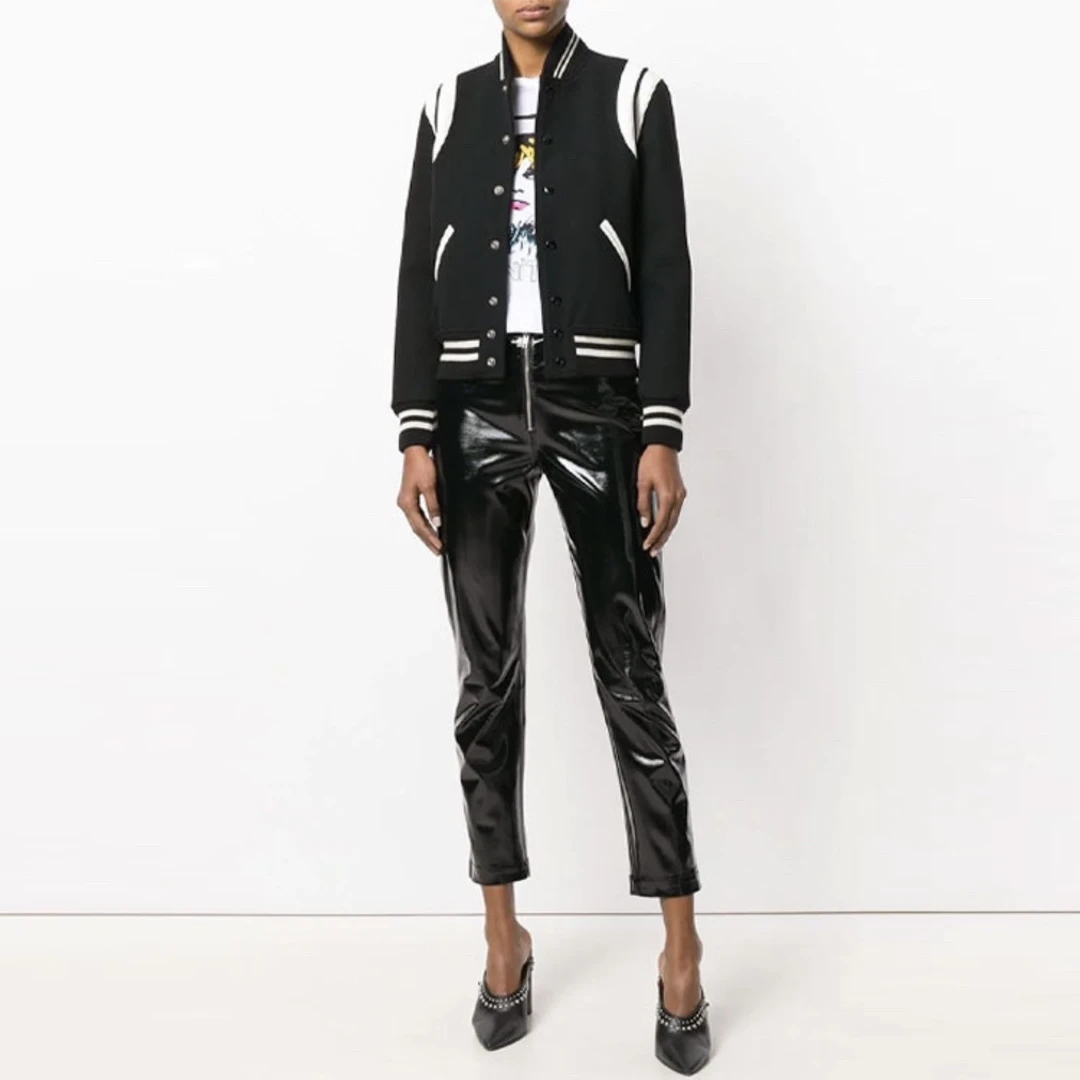 99新 YSL/圣罗兰 8485/SAINT LAURENT排扣棒球服/36码/98新