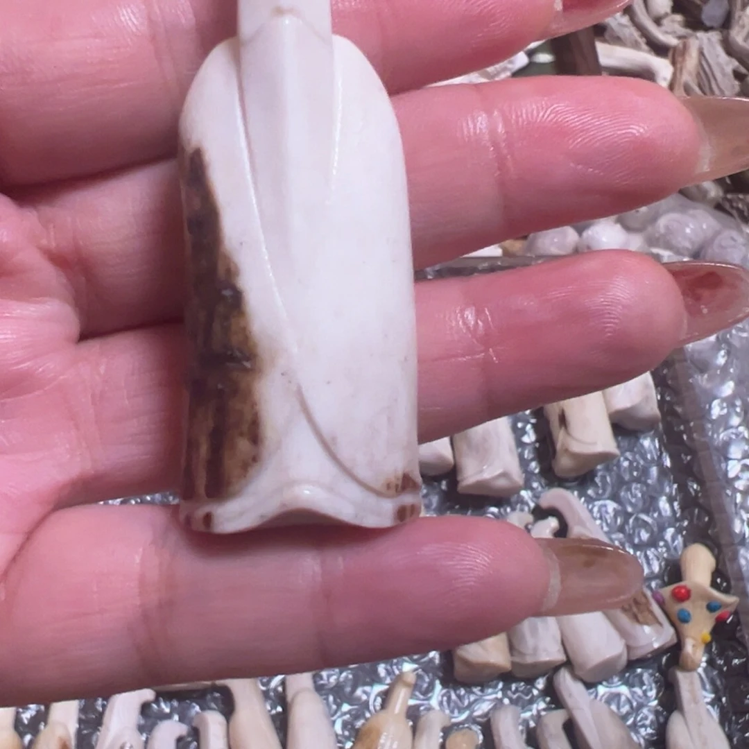 鹿骨把件瑞*手把件