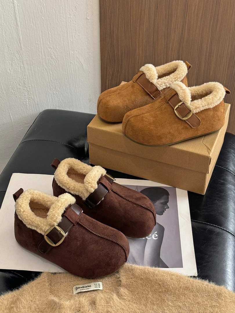 潮流风休闲风雪地靴韩版纯色棉鞋秋冬冬季棉靴/毛靴