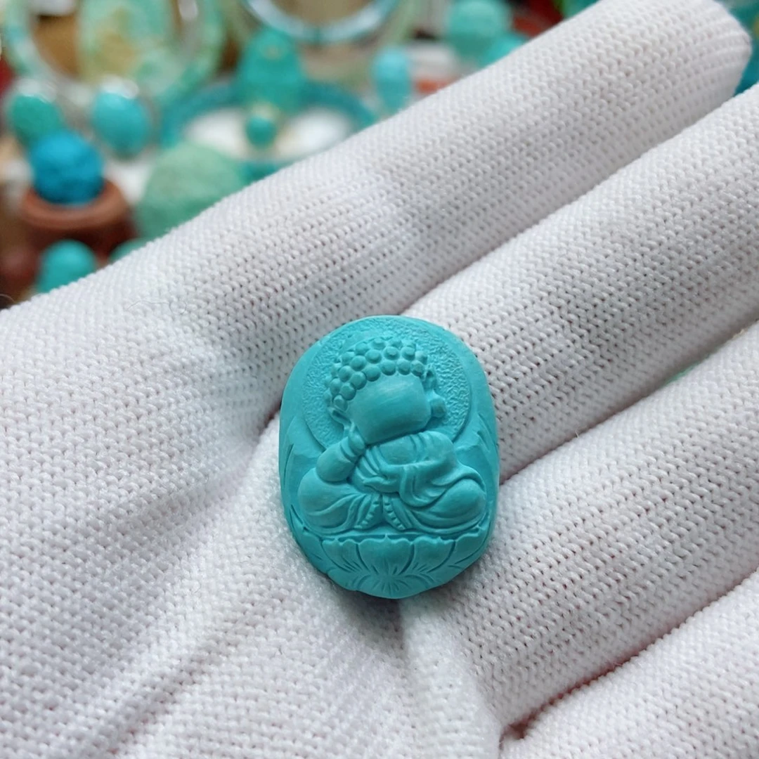 绿松石未镶嵌无相佛