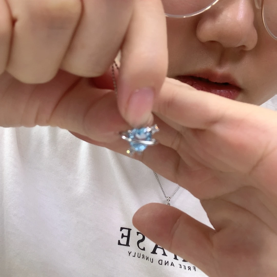 银S925镶嵌矽线石吊坠