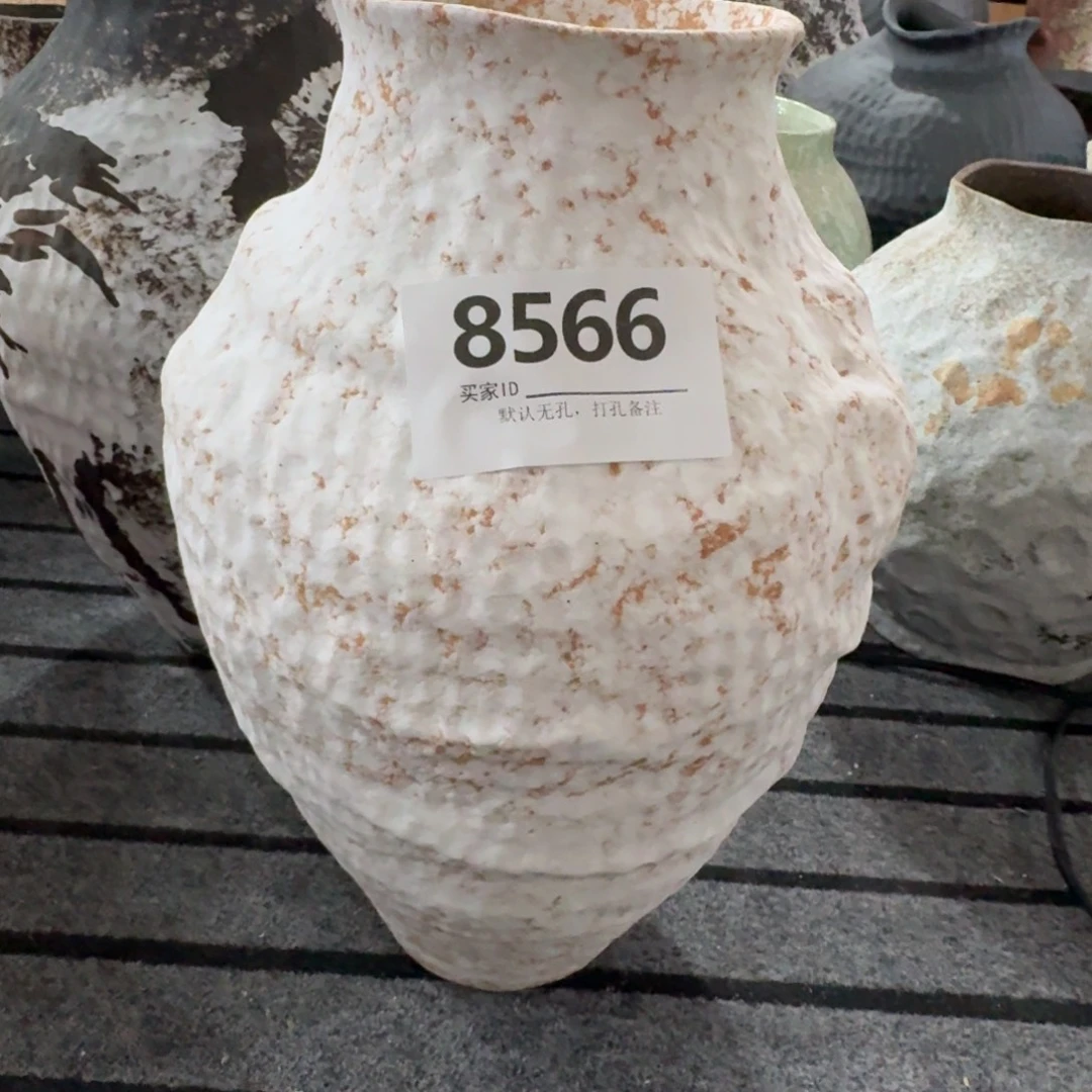 透***境摆件陶景德镇高温花瓶编码8566高36口10默认无孔