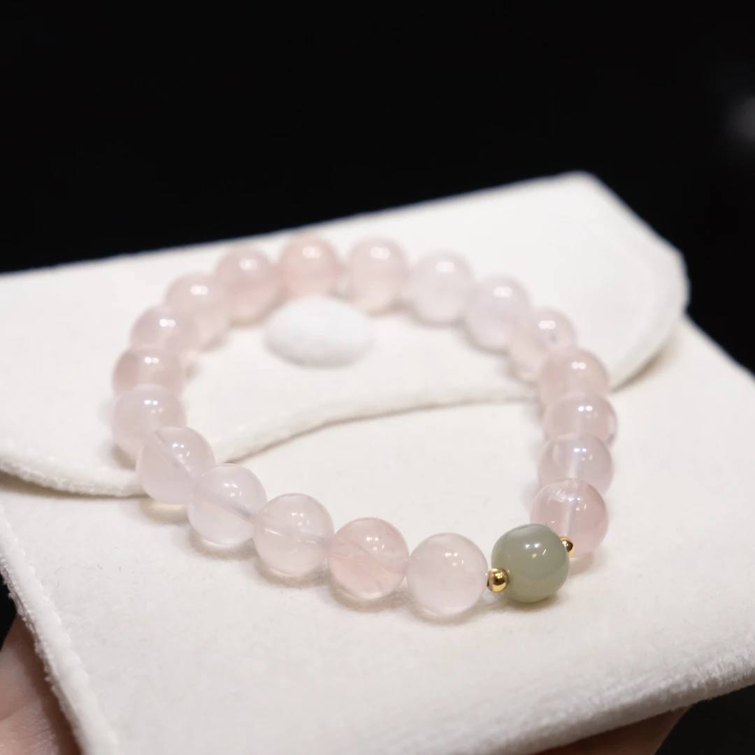 天然马粉水晶手串女送闺蜜女友生日情人节礼物时尚设计感小众手链