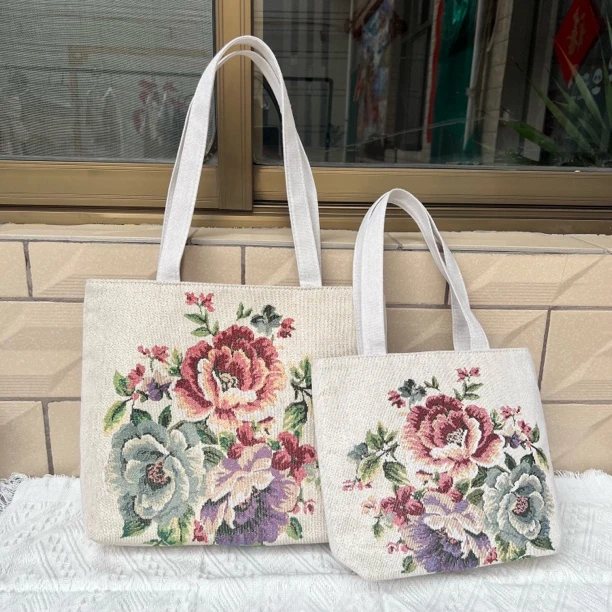新款夏季牡丹花刺绣包时尚休闲手绘文艺中国风民族风单肩绣花