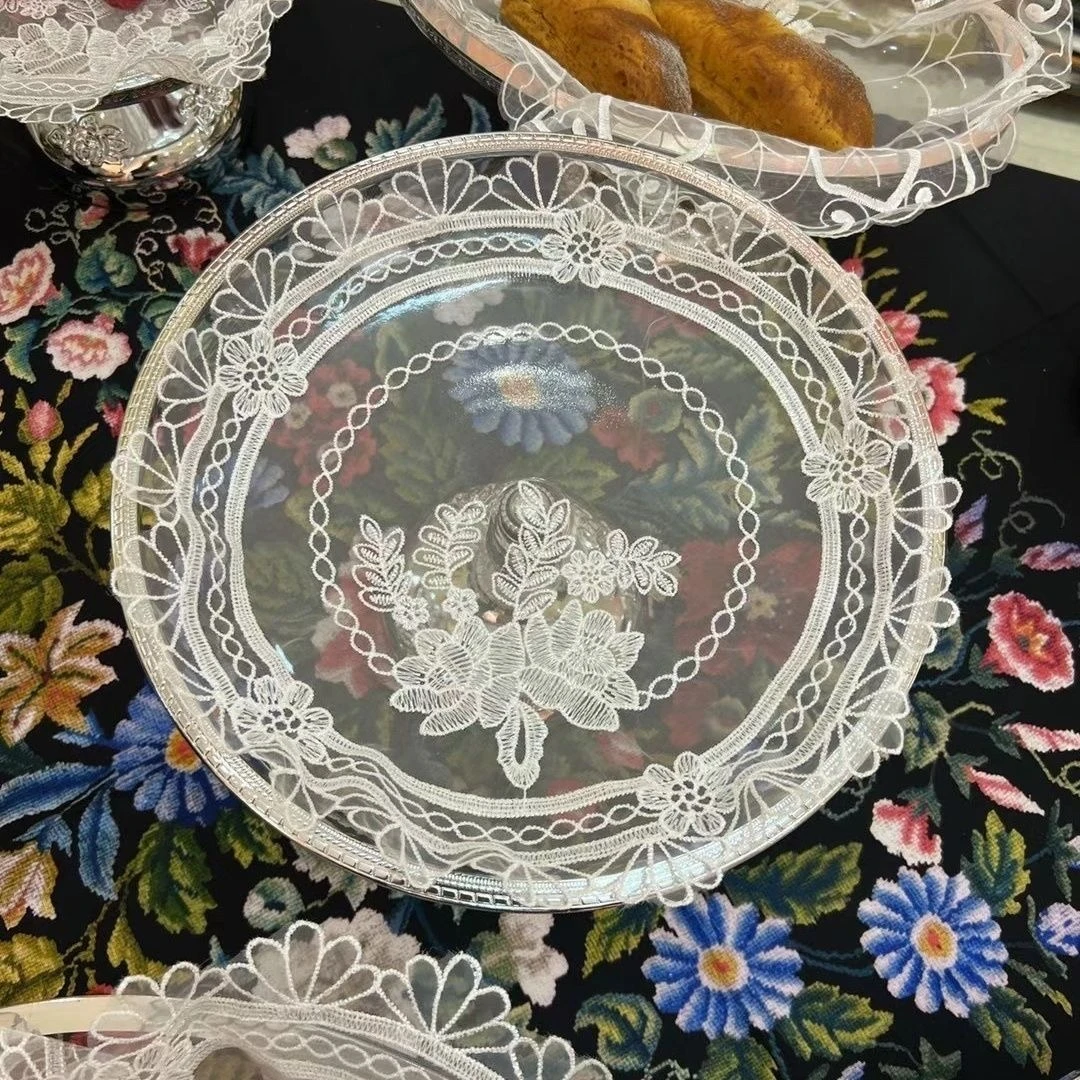 【新疆包邮乌市直发】2张复古法式绣花餐盘垫装饰蕾丝桌布ins田园