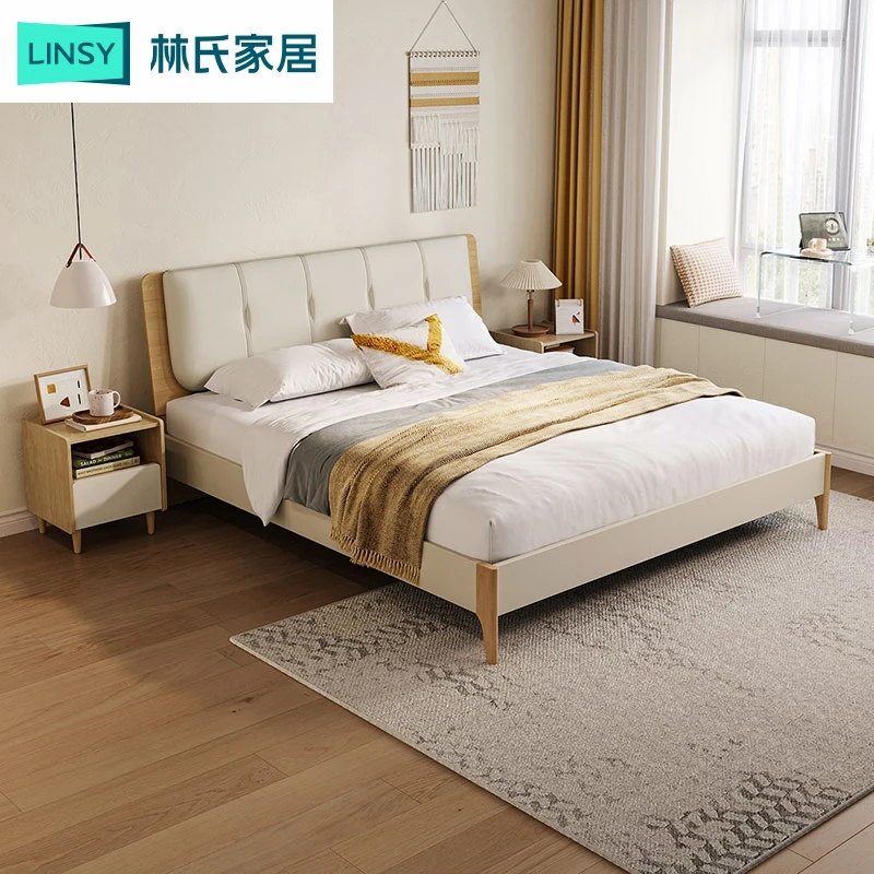【佛山牛哥专属】林氏家居现代简约高脚实木脚双人床次卧CB1A WB
