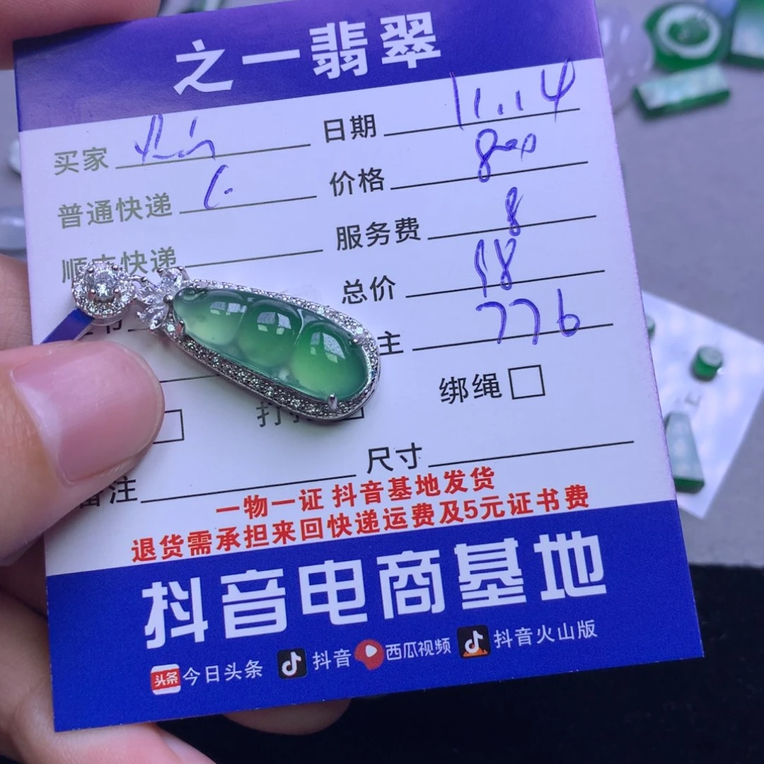 颈饰银S925镶嵌翡翠灿