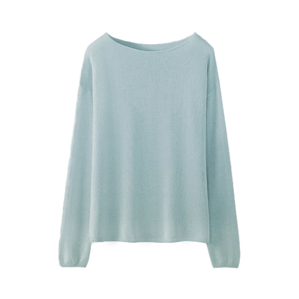 16G无缝一线成衣25春夏新品宽松薄款苎麻针织衫一字领女装慵懒风