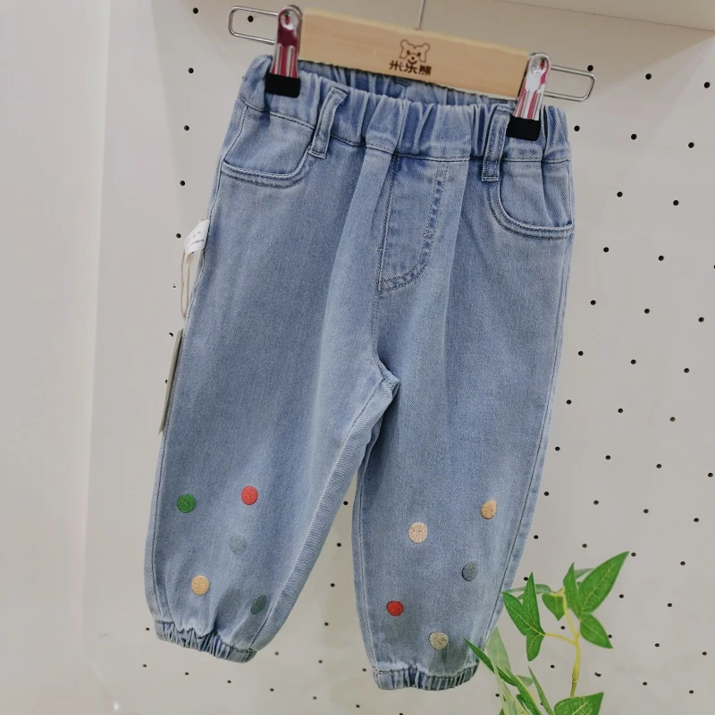 米乐熊春款女童牛仔长裤1557