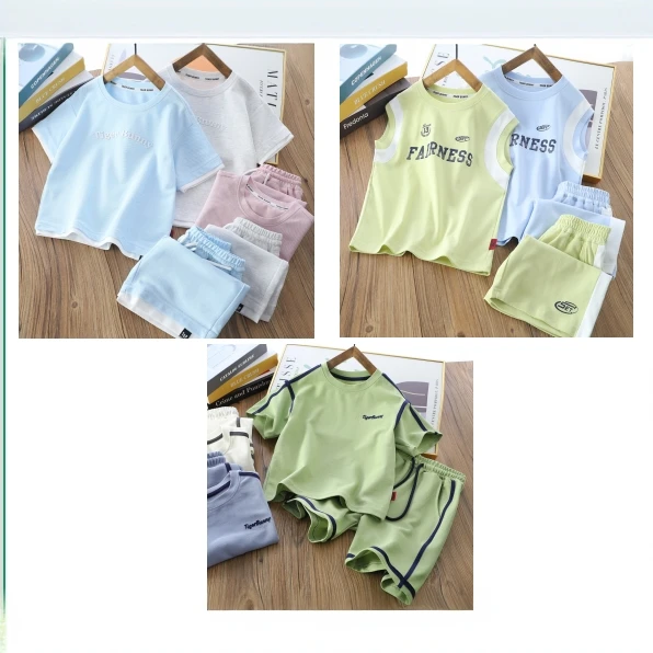 儿童夏季运动套装男童女童户外休闲透气薄款