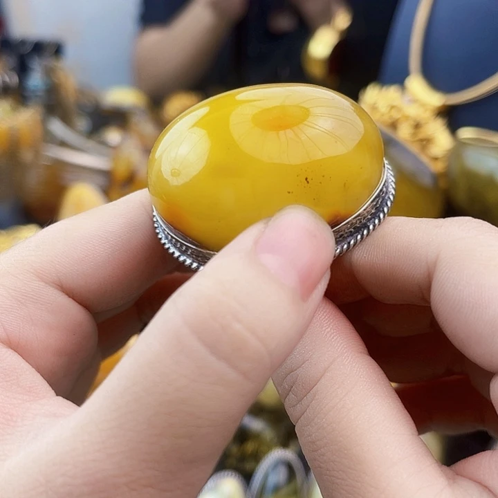 缘****裸石琥珀银S925镶嵌
