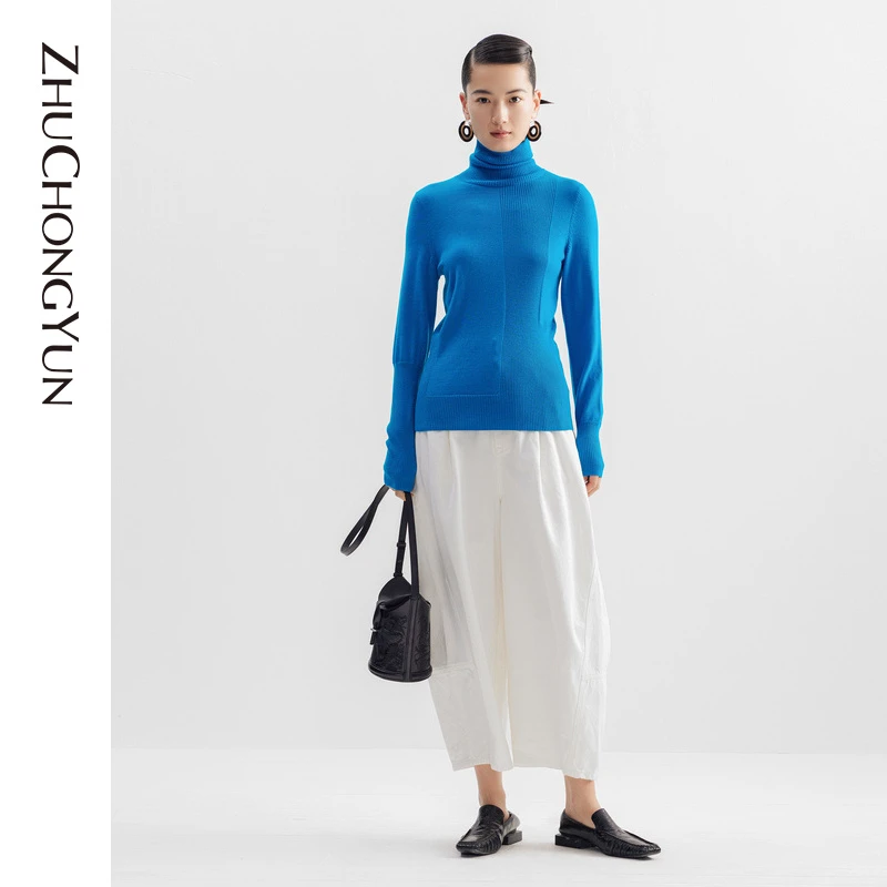 ZHUCHONGYUNZHUCHONGYUNZHUCHONGYUN冬修身高领针织毛衣C1CX4803M