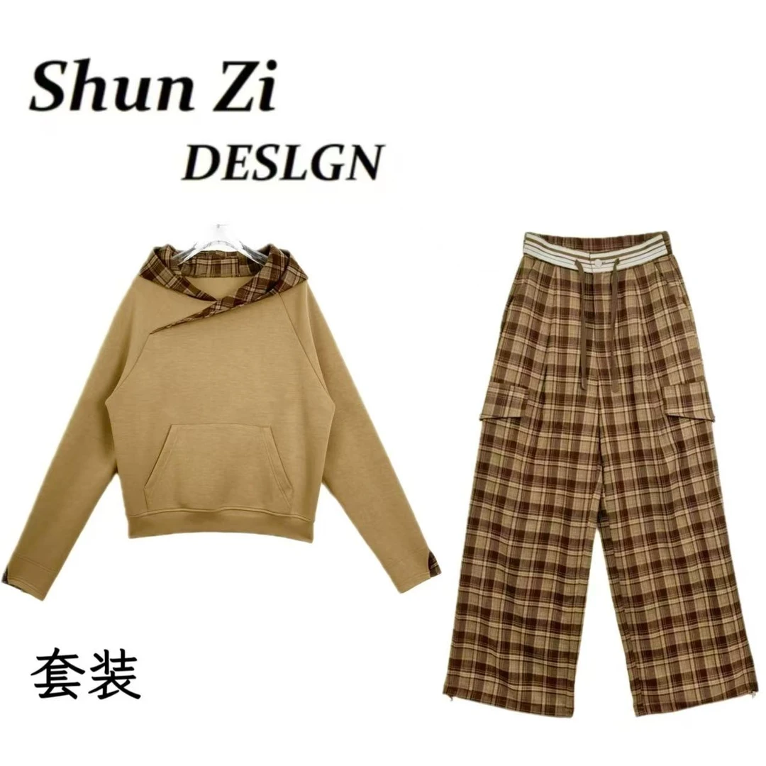 顺子/SZ9935 【琥珀流光】 韩系天丝醋酸羊毛休闲舒适时尚显瘦套装