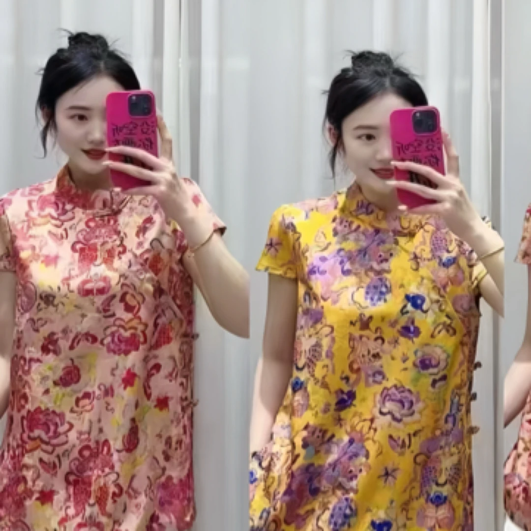 中长版新中式国风通勤静奢风短袖