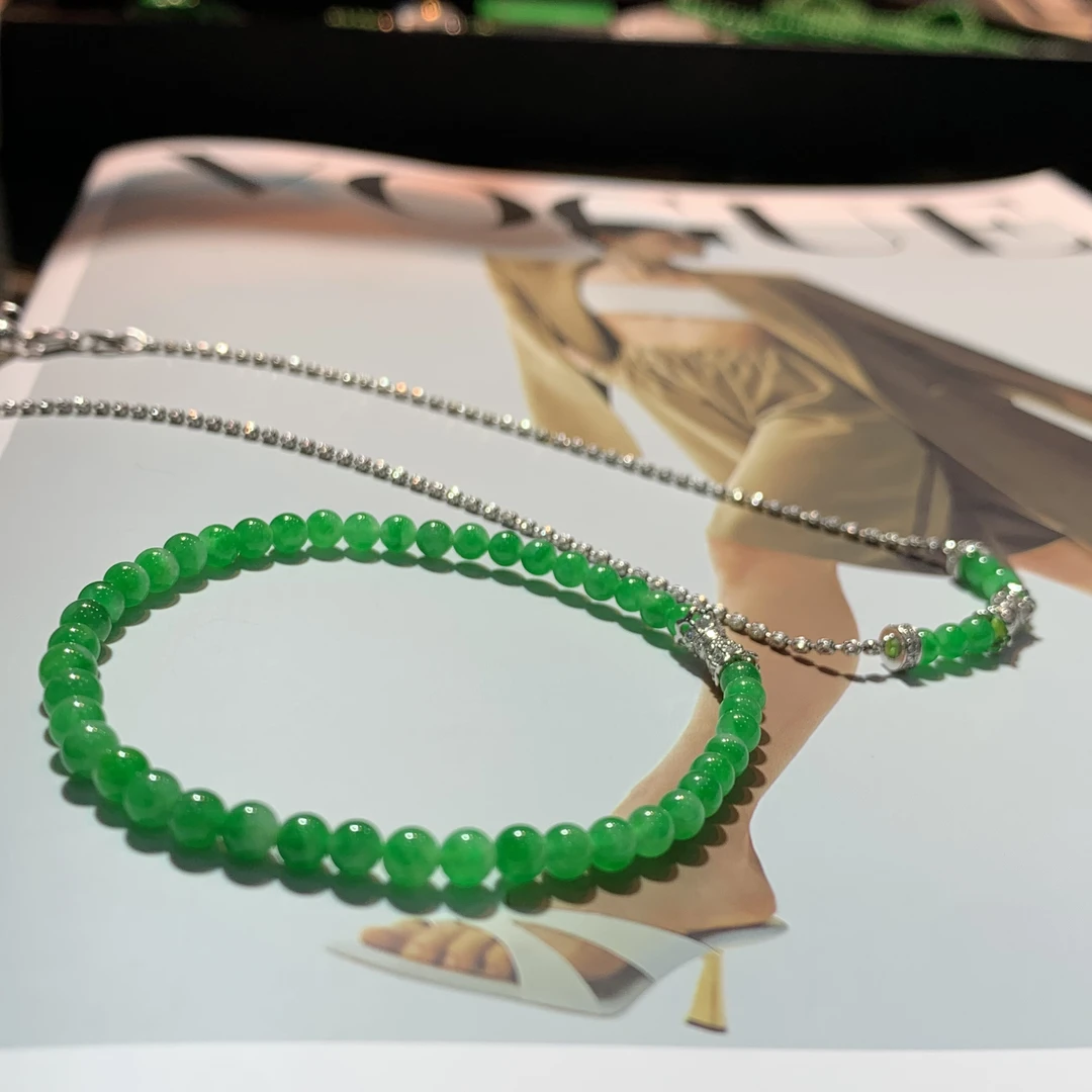 高冰满绿阳绿圆珠两用款珠子卡4