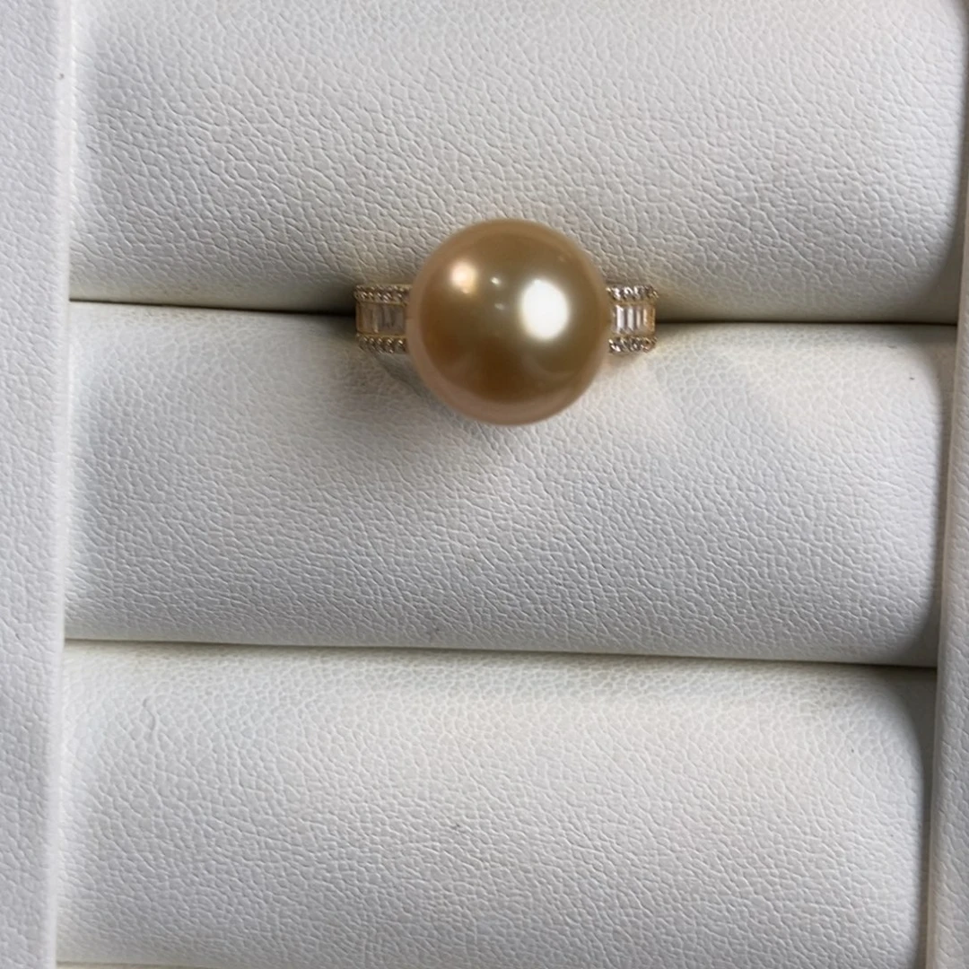 海水珍珠戒圈银S925镶嵌